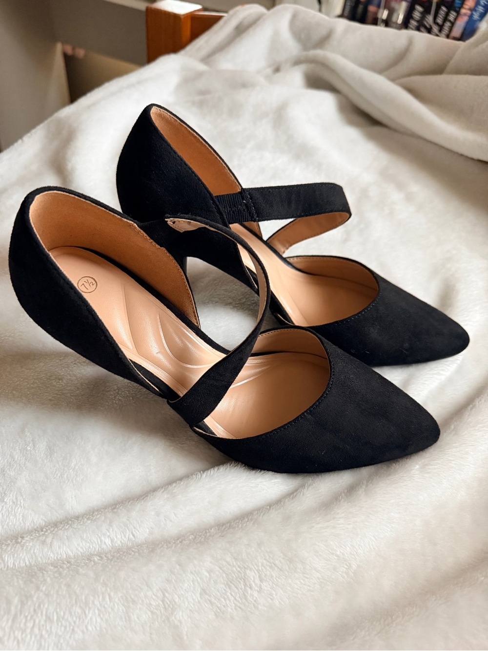 Classic Black Pointed-Toe Mary Jane Heels